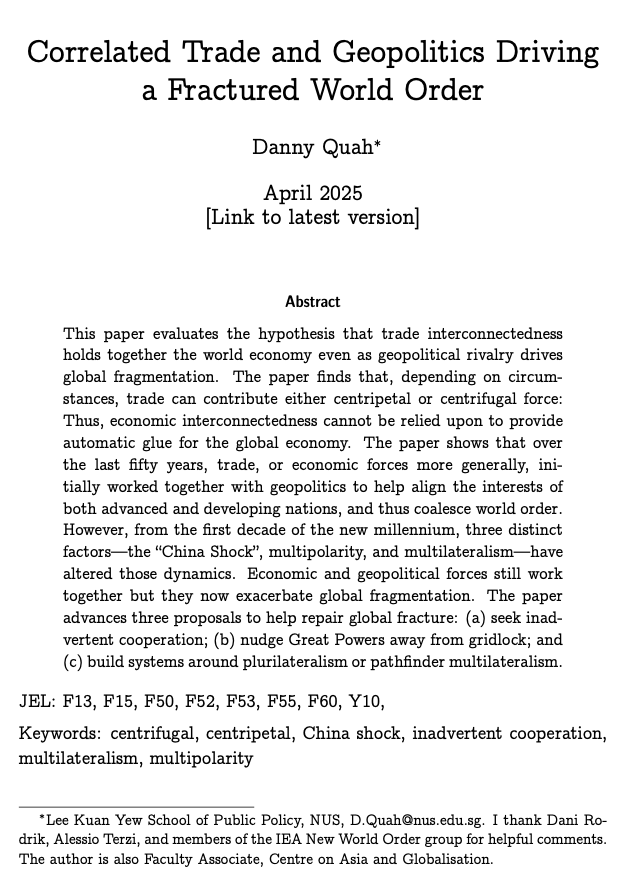 Correlated Trade Geopolitics Driving a Fractured World Order - Titlepage