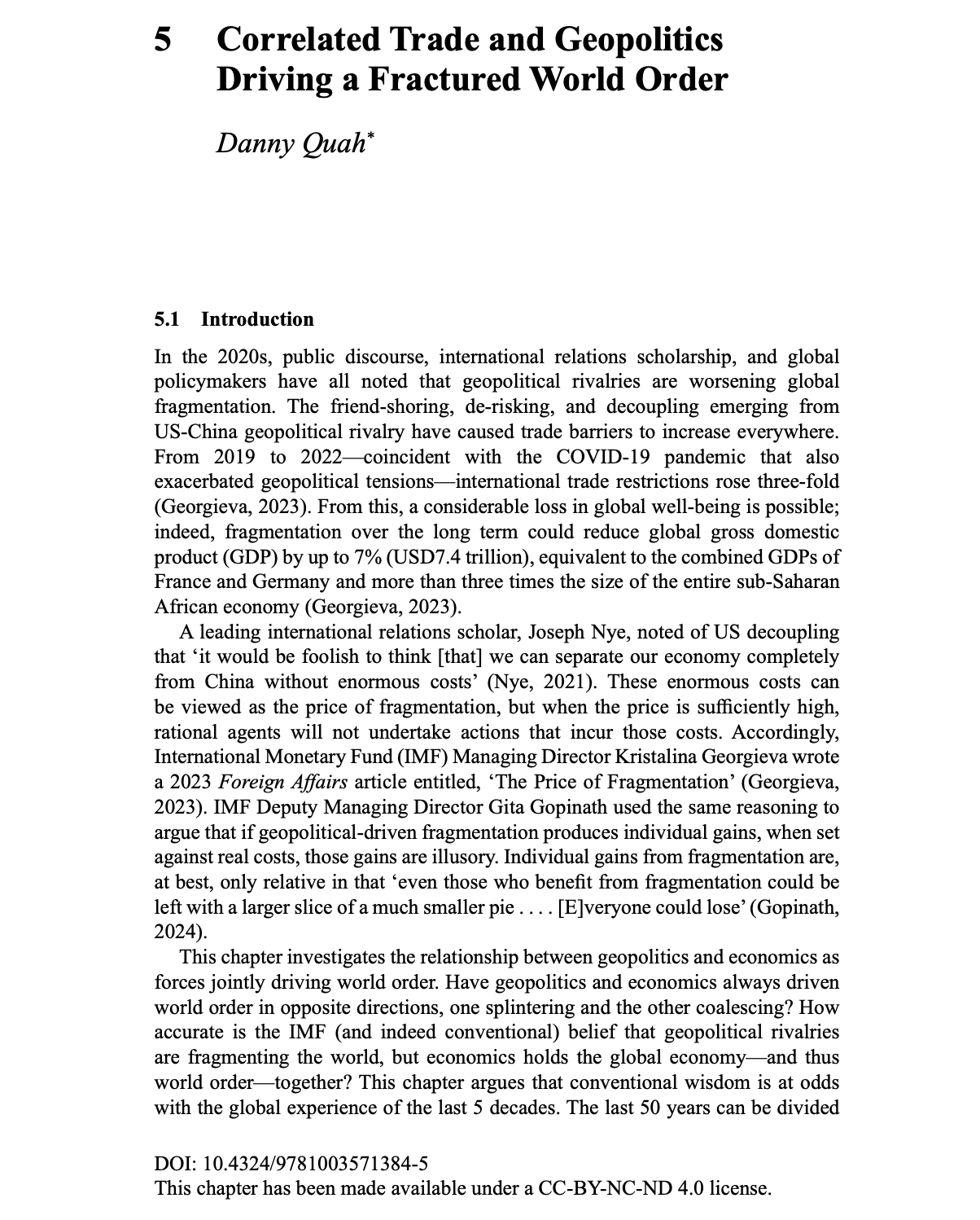 Correlated Trade Geopolitics Driving a Fractured World Order - titlepage